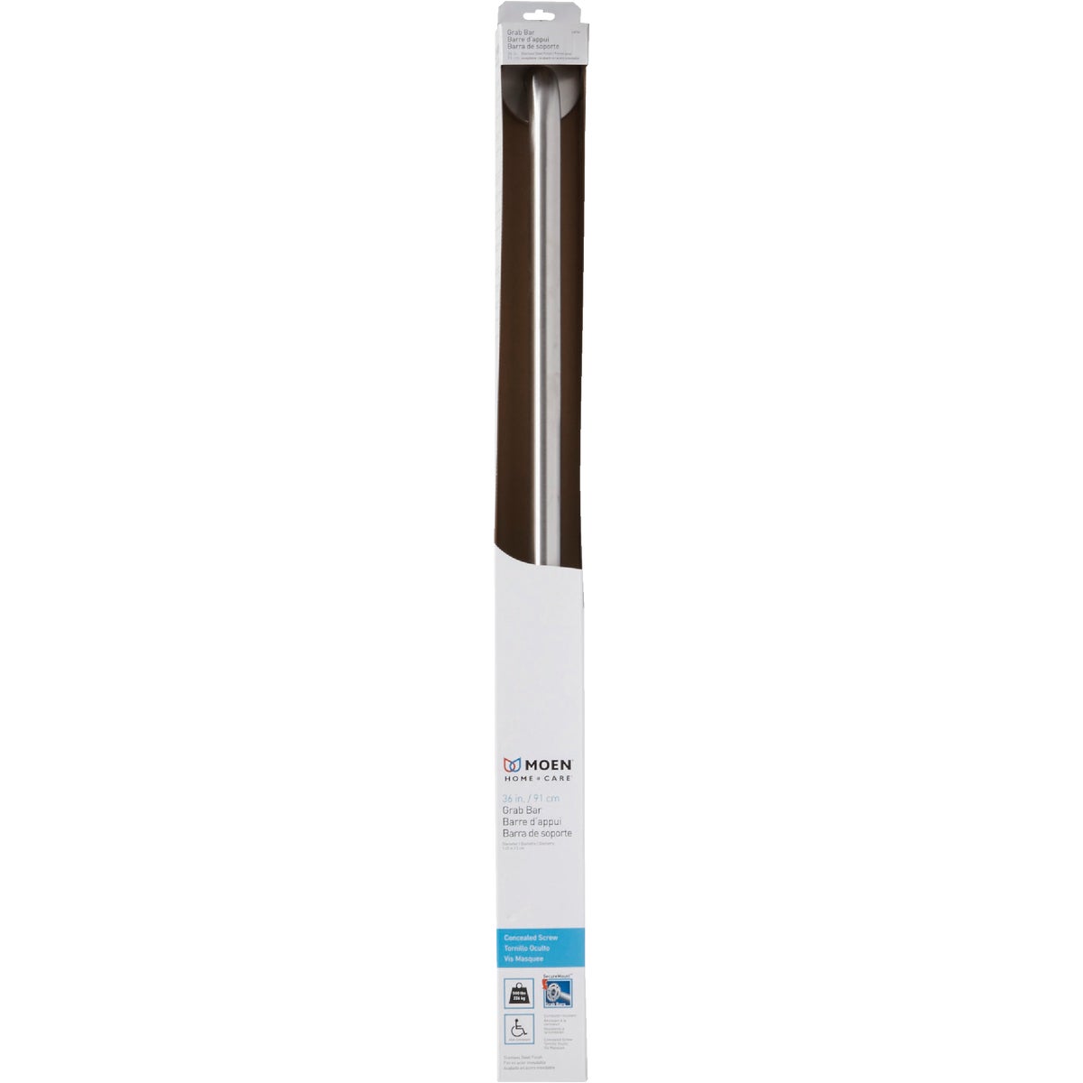 Moen Home Care 36 In. Concealed Screw Grab Bar, Stainless Steel Image 2