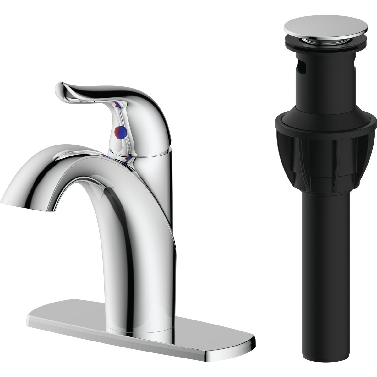 Style Built Heritage Chrome 1-Handle Bathroom Faucet with Popup