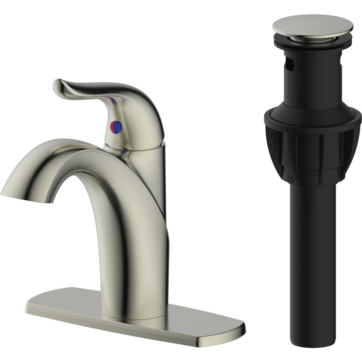 Style Built Heritage Nickel 1-Handle Bathroom Faucet with Popup