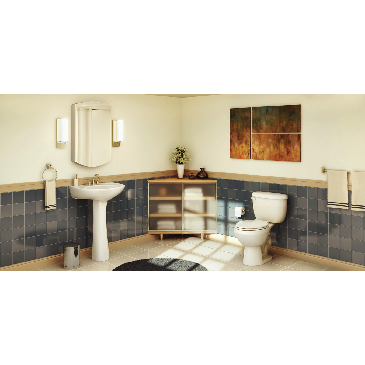 Briggs Abingdon White Round Bowl 1.6 GPF Toilet Express Image 2
