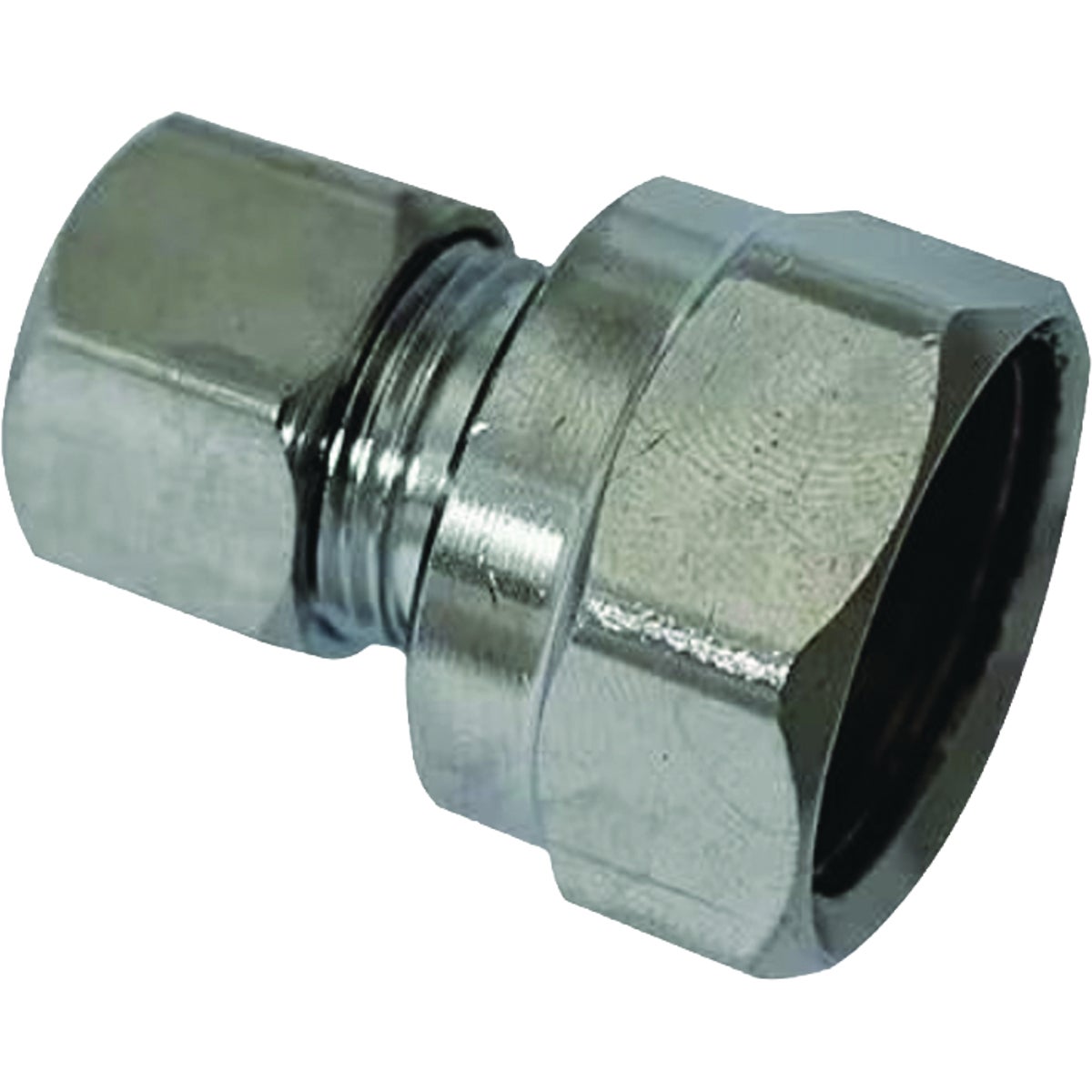 Plumb Pak Chrome Plated 1/2 In. FPT x 3/8 In. OD Brass Compression Straight Connector