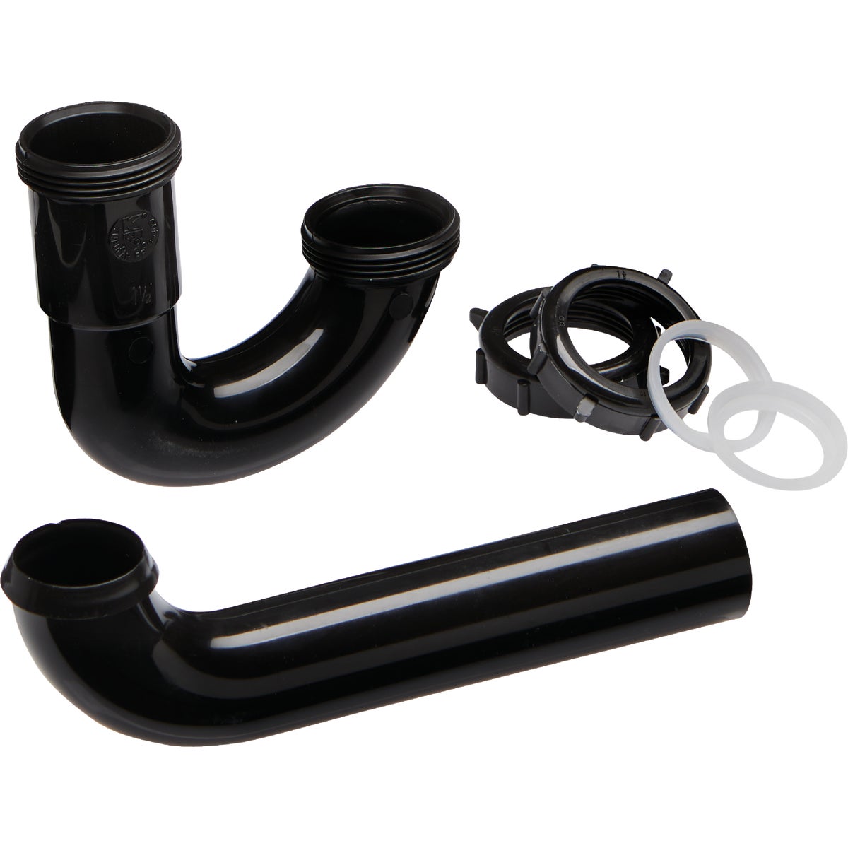 Plumb Pak 1-1/2 x 1-1/2 In. or 1-1/2 x 1-1/4 In. Black Plastic P-Trap