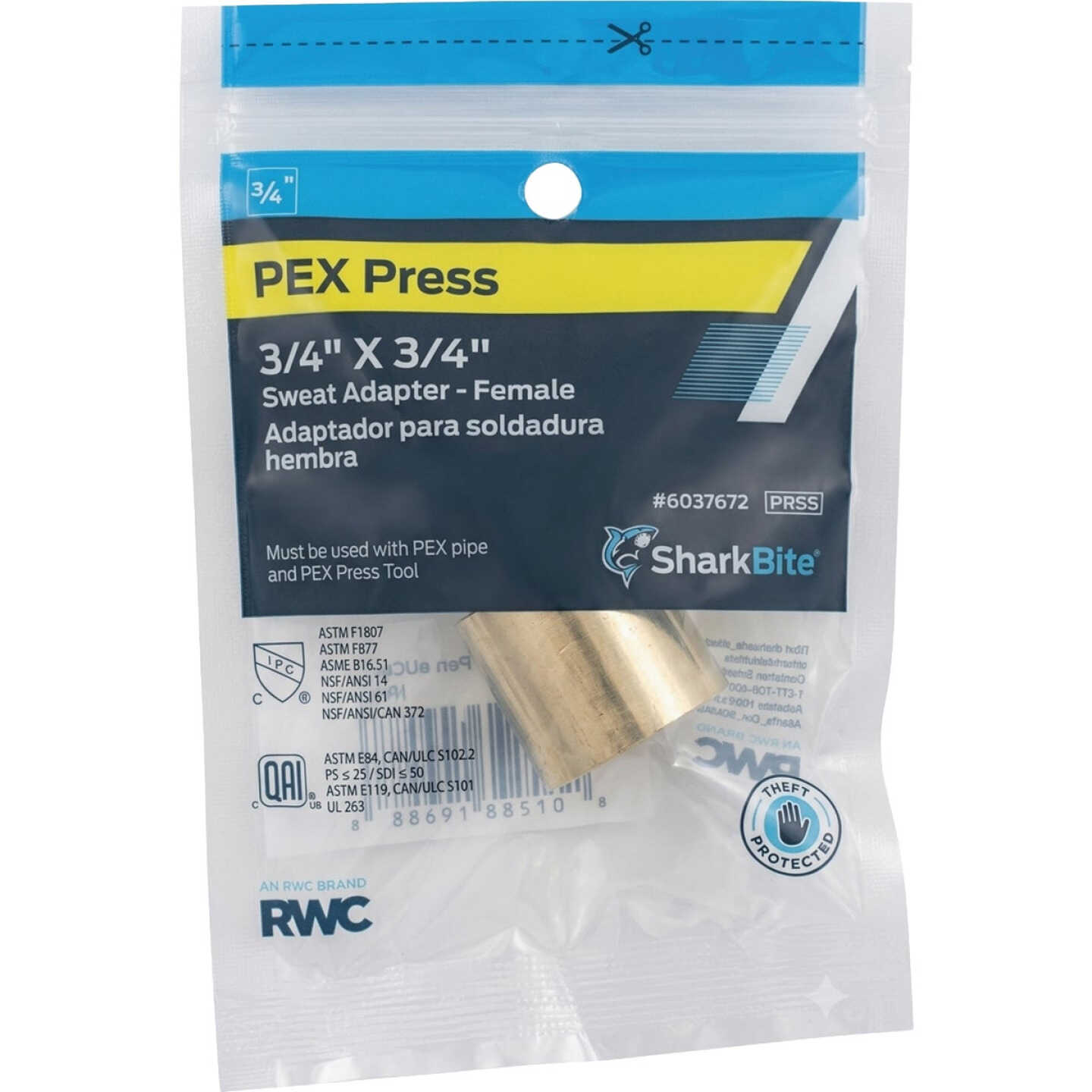 SharkBite 3/4 In.x3/4 In. Female PEX Press Brass Sweat Adapter Image 2