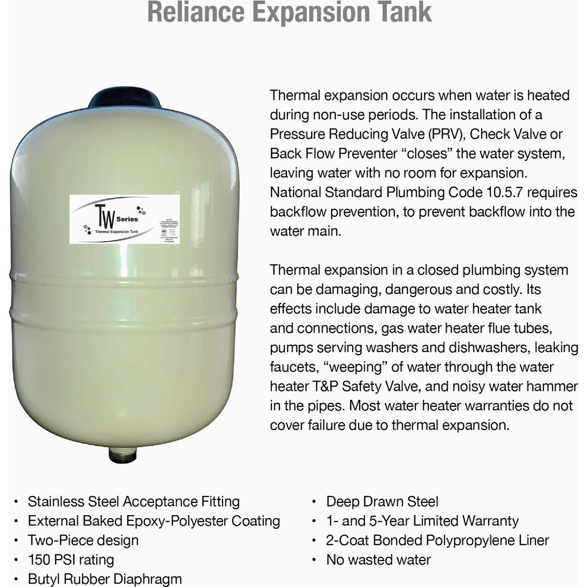 Reliance 5 Gal. Water Heater Expansion Tank Image 5