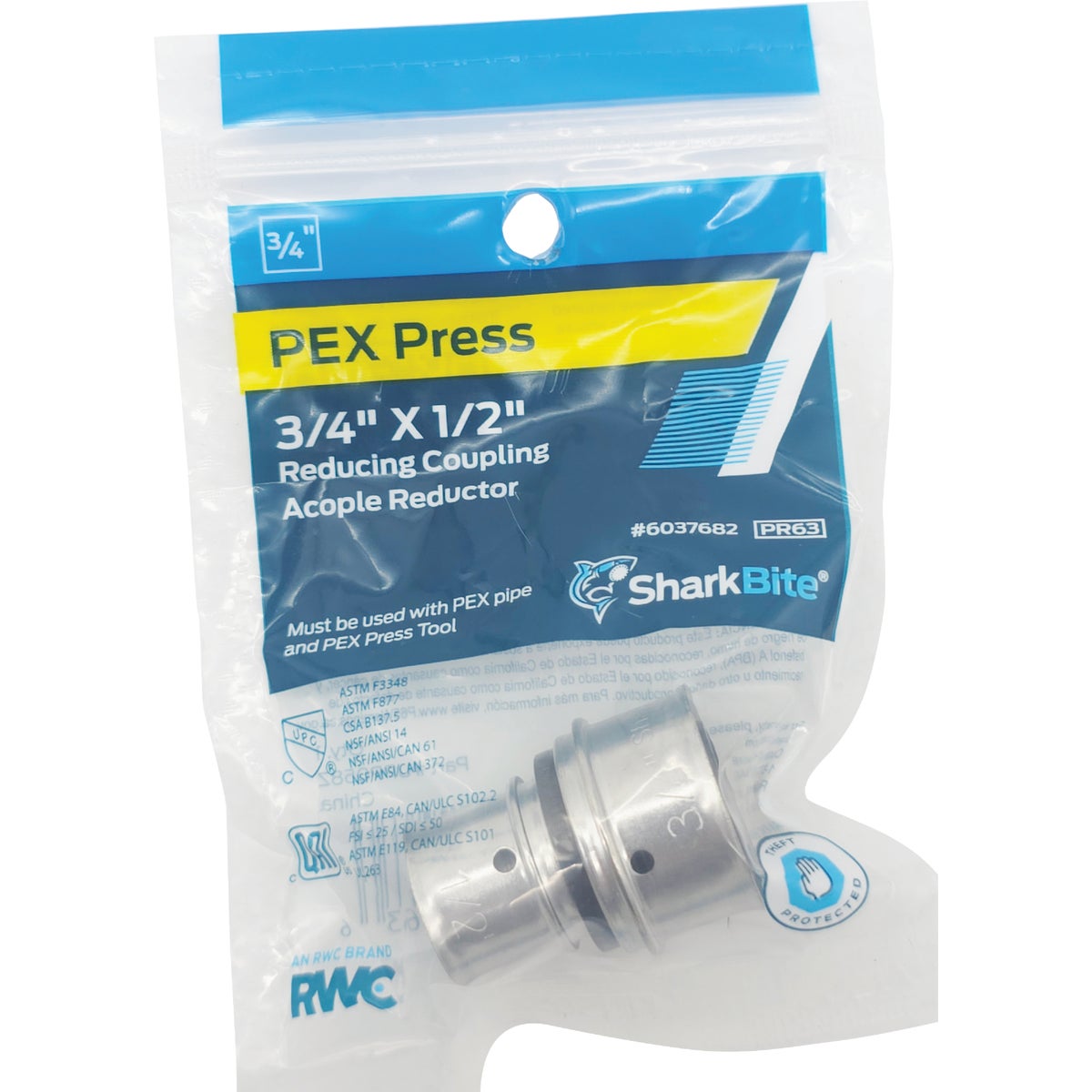 SharkBite 3/4 In. x 1/2 In. PEX Press Poly Coupling Image 2