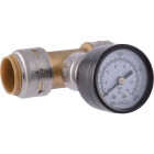 SharkBite 3/4 In. Push-to-Connect Pressure-Gauge Brass Tee Image 4