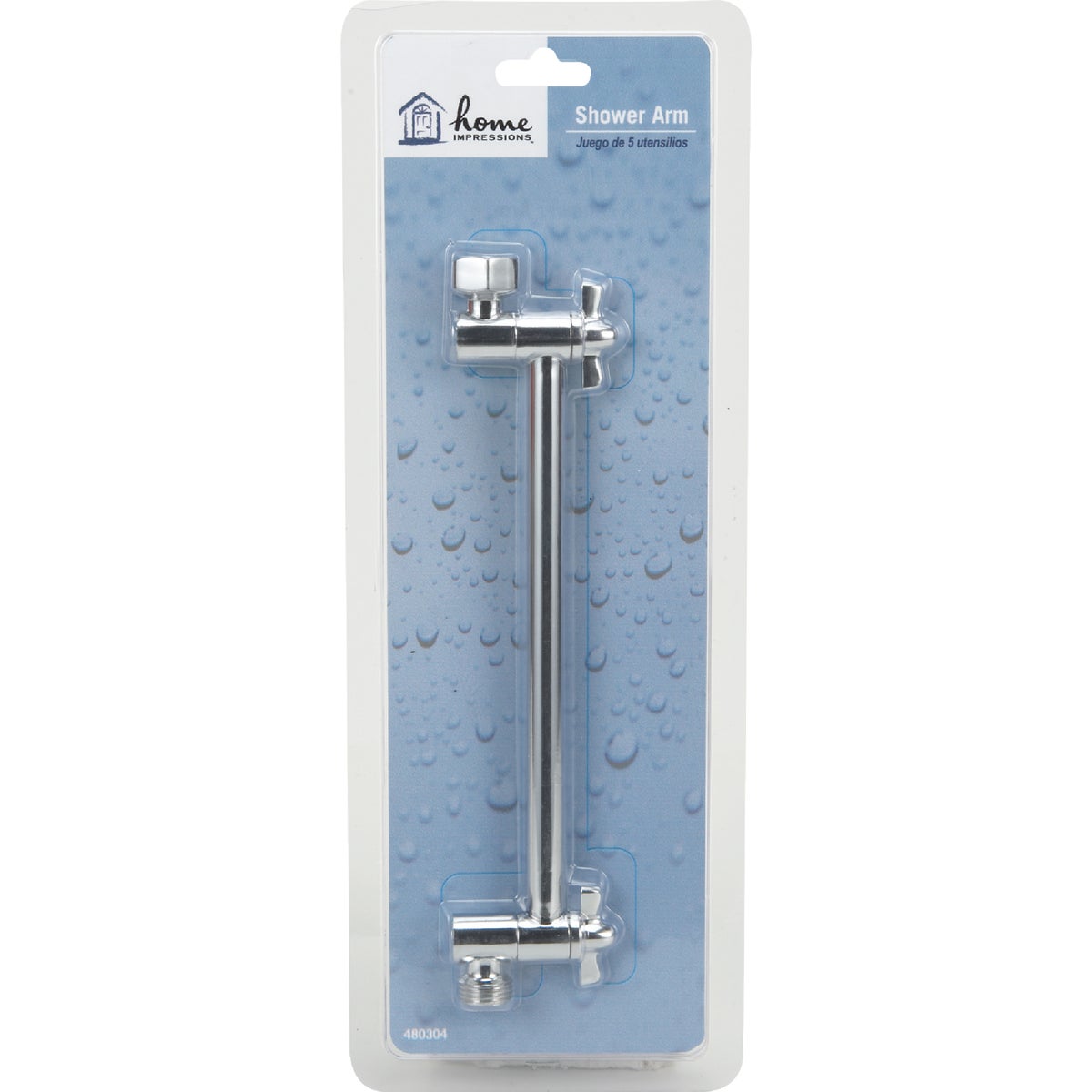 Home Impressions 9 In. Chrome Adjustable Shower Arm Image 2