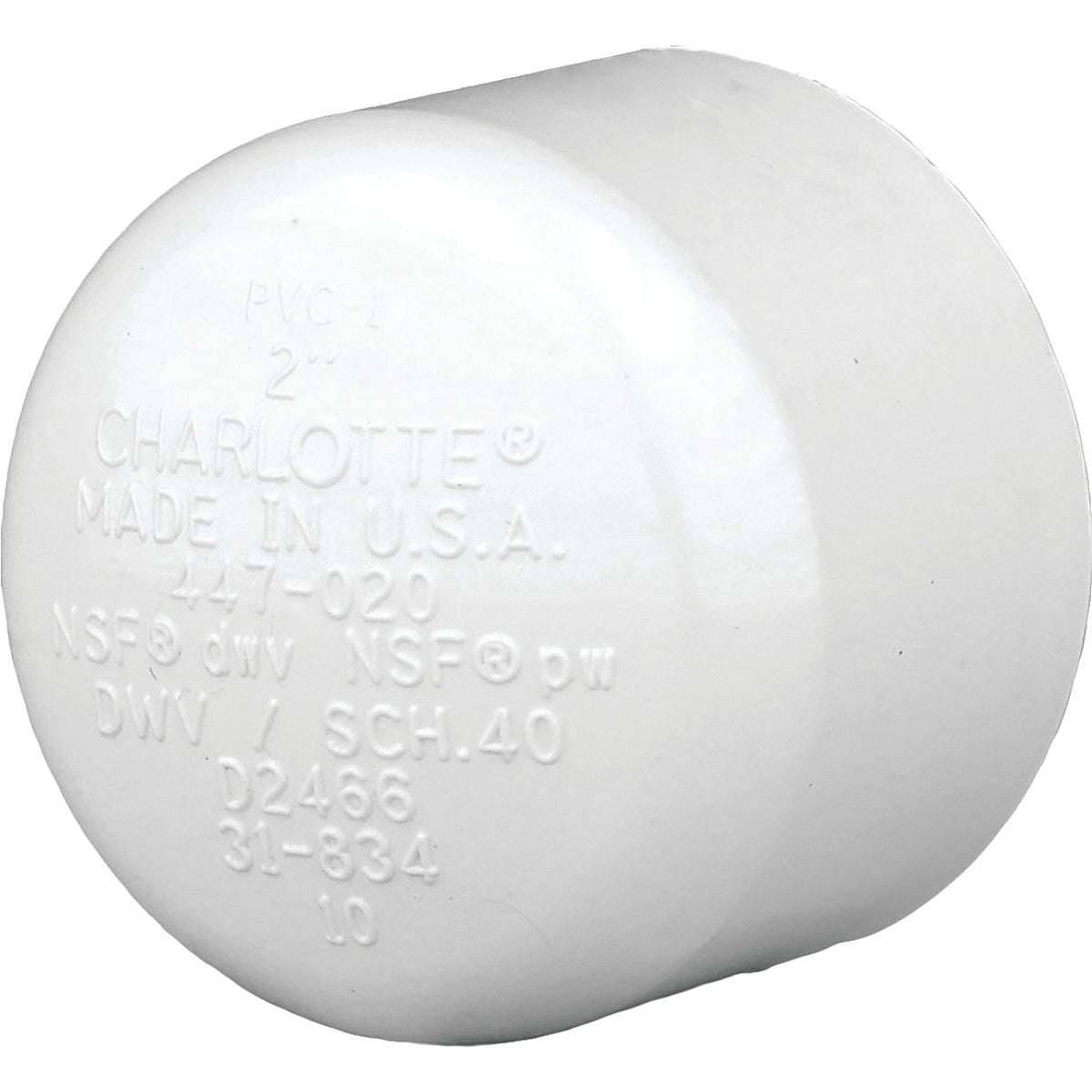 Charlotte Pipe 2 In. Solvent Weld Schedule 40 PVC DWV Cap Image 1