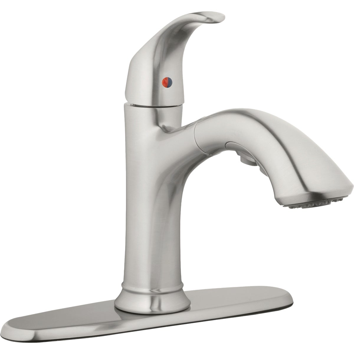 Homepointe Single or 3-Hole Low Arc Pull-Down Kitchen Faucet, Stainless Steel Image 2