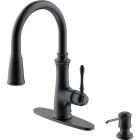 Compass Manufacturing 5165MB Brookfield 1-Handle Matte Black Kitchen Faucet With Spray Image 1