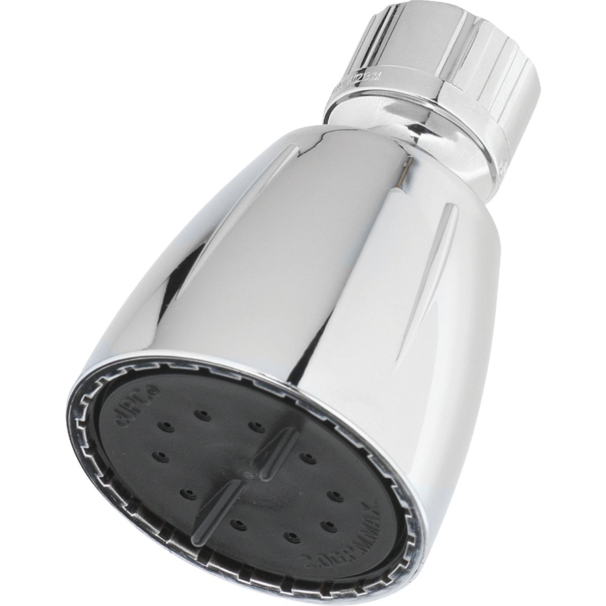 HomePointe Shower Head, Fixed Mount, Adjustable Spray, Chrome-Plated Plastic Image 1