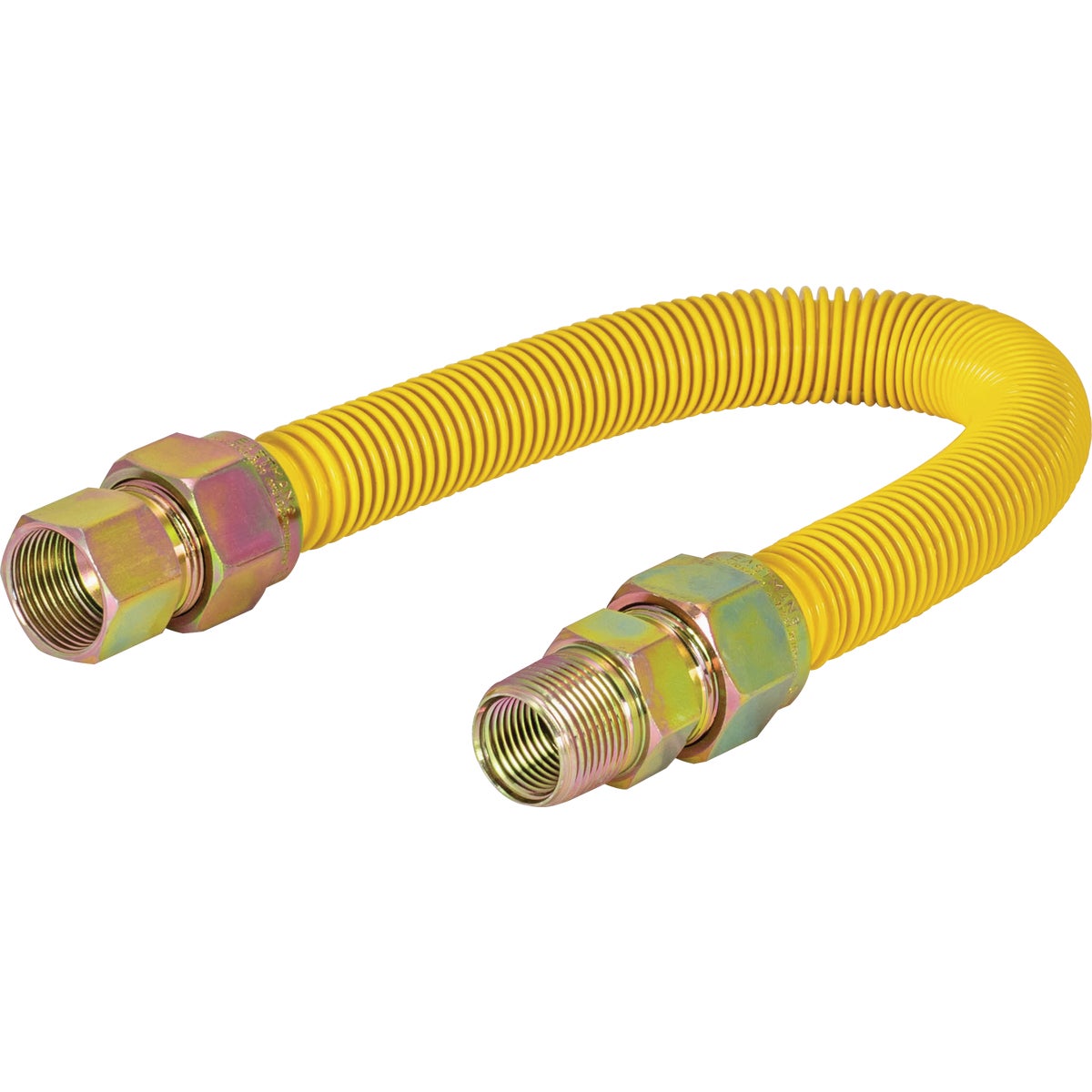 Eastman 1 In. OD x 36 In. 3/4 In. FIP x 3/4 In. MIP (Tapped 1/2 In. FIP) Coated Stainless Steel Gas Connector Image 1
