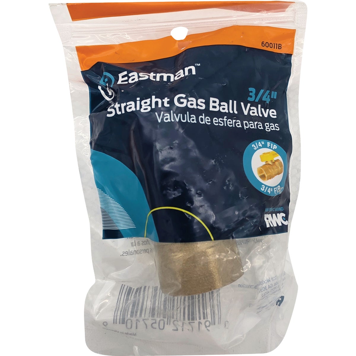Eastman 3/4 In. FIP x 3/4 In. FIP Forged Brass Straight Gas Shutoff Valve Image 1