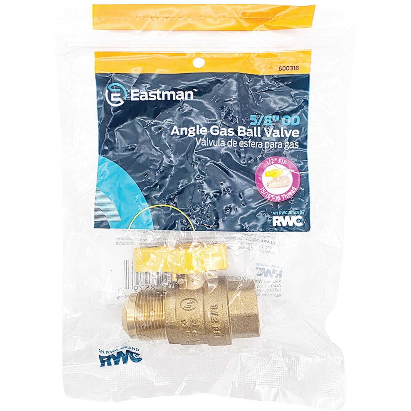Eastman 5/8 In. OD Male Flare x 1/2 In. FIP Gas Valve Image 2