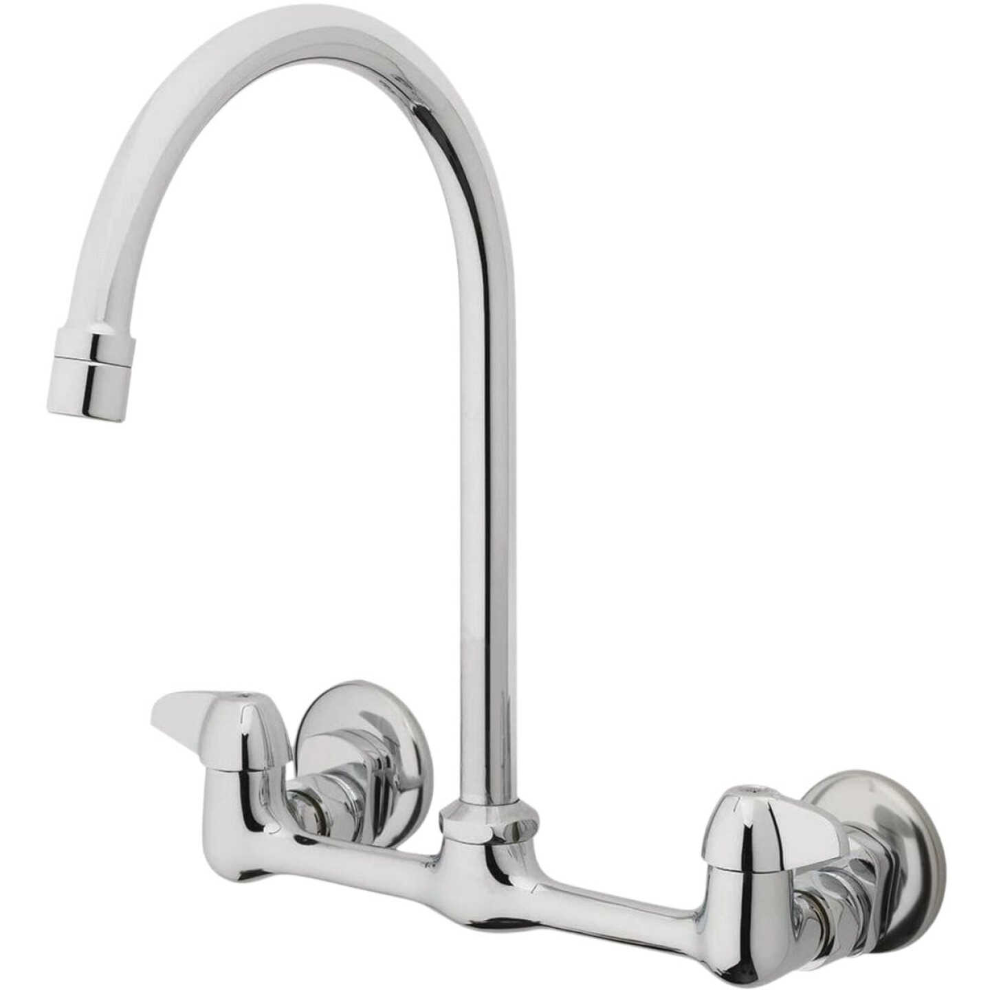 Homepointe 2-Handle High Arc Wallmount Kitchen Faucet, Chrome Image 1