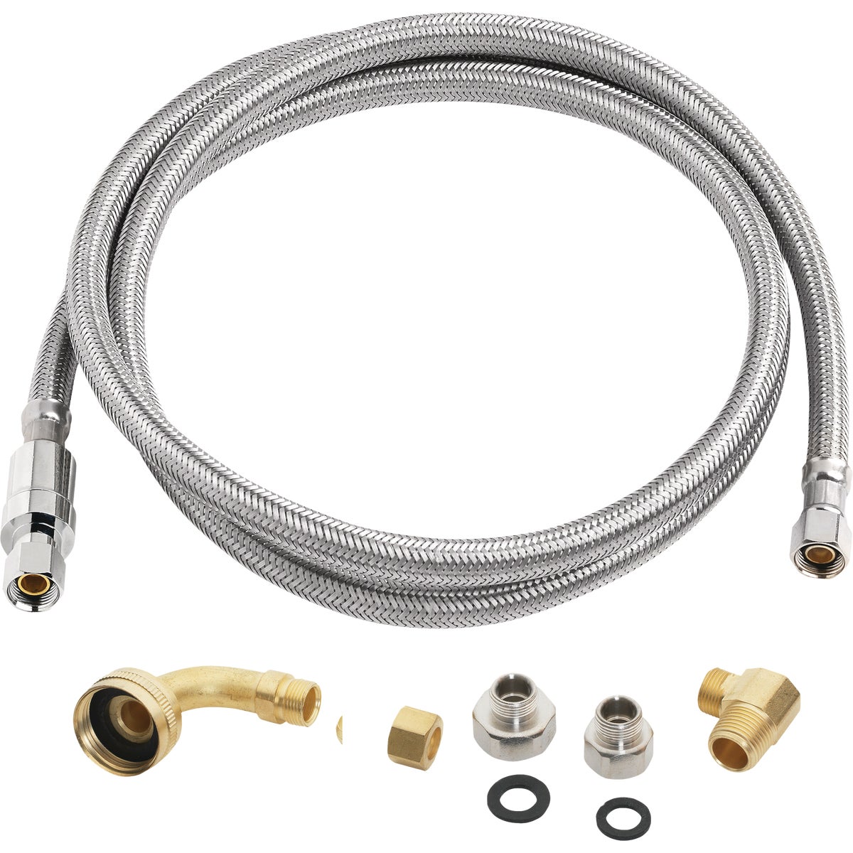 Homewerks 3/8 in. OD COMP x 3/8 in. OD COMP 48 in. Long Braided Stainless Steel Dishwasher Supply Line