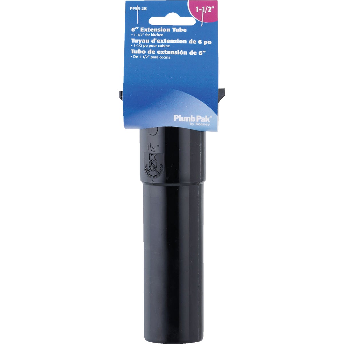 Plumb Pak 1-1/2 In. x 6 In. Black Plastic Slip-Joint Extension Tube