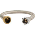 QuickFitting 3/4 In. Push-to-Connect x 3/4 In. FIP x 18 In. Braided Stainless Steel Water Heater Connector Hose Image 1
