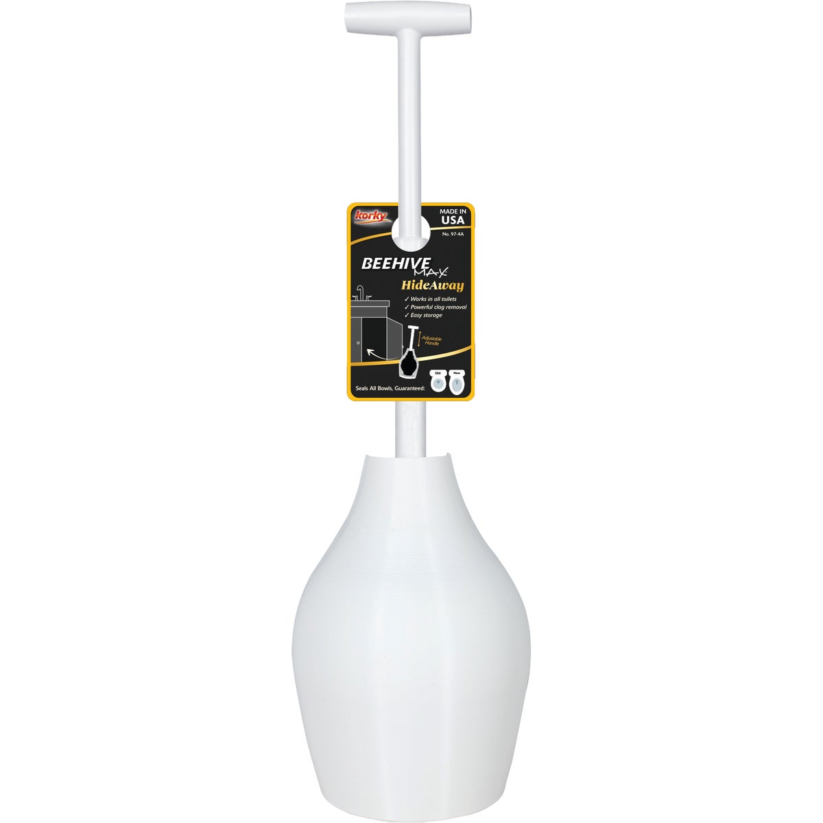 Korky Beehive Max HideAway Telescoping Plunger with Holder