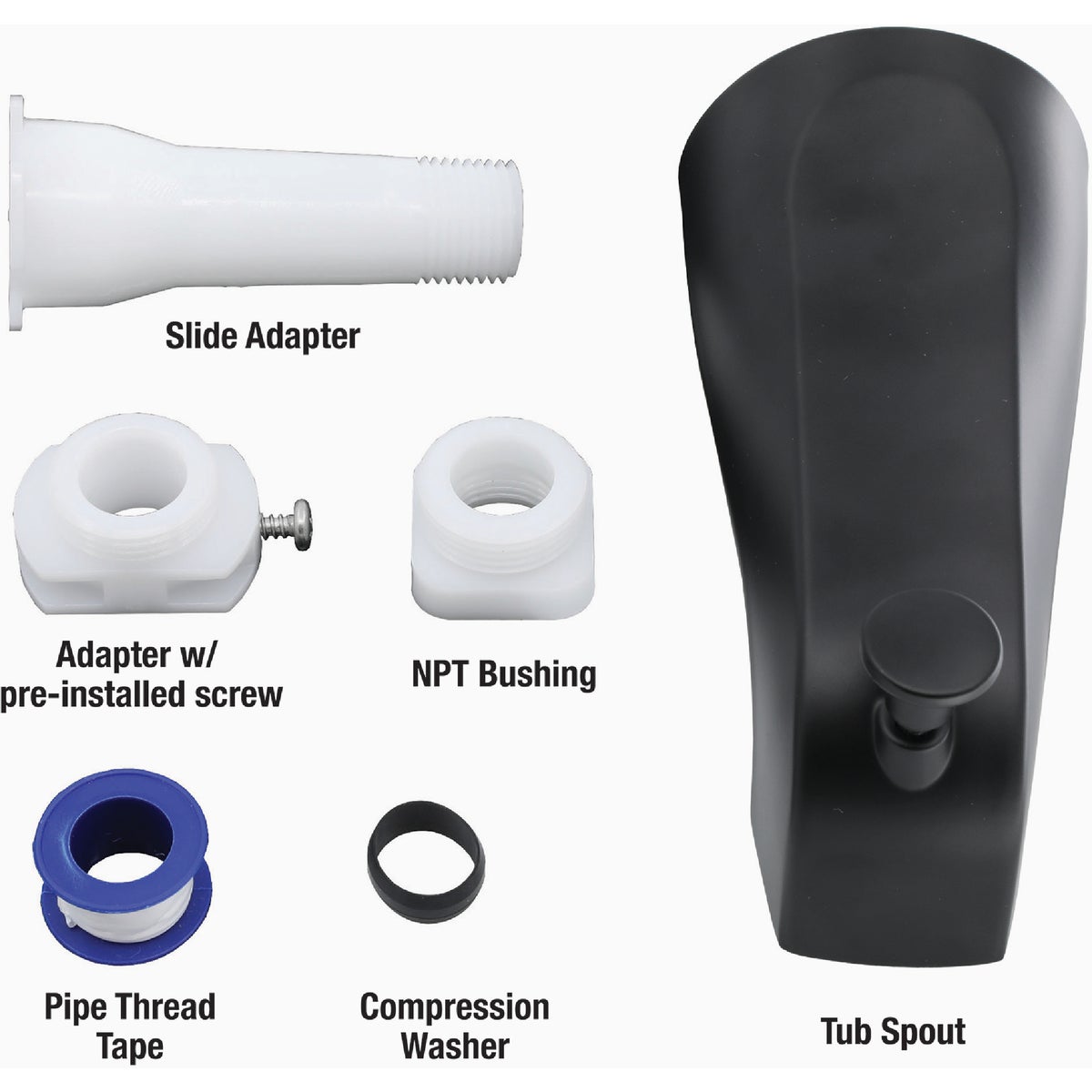Danco Universal Matte Black Tub Spout with Diverter Image 5
