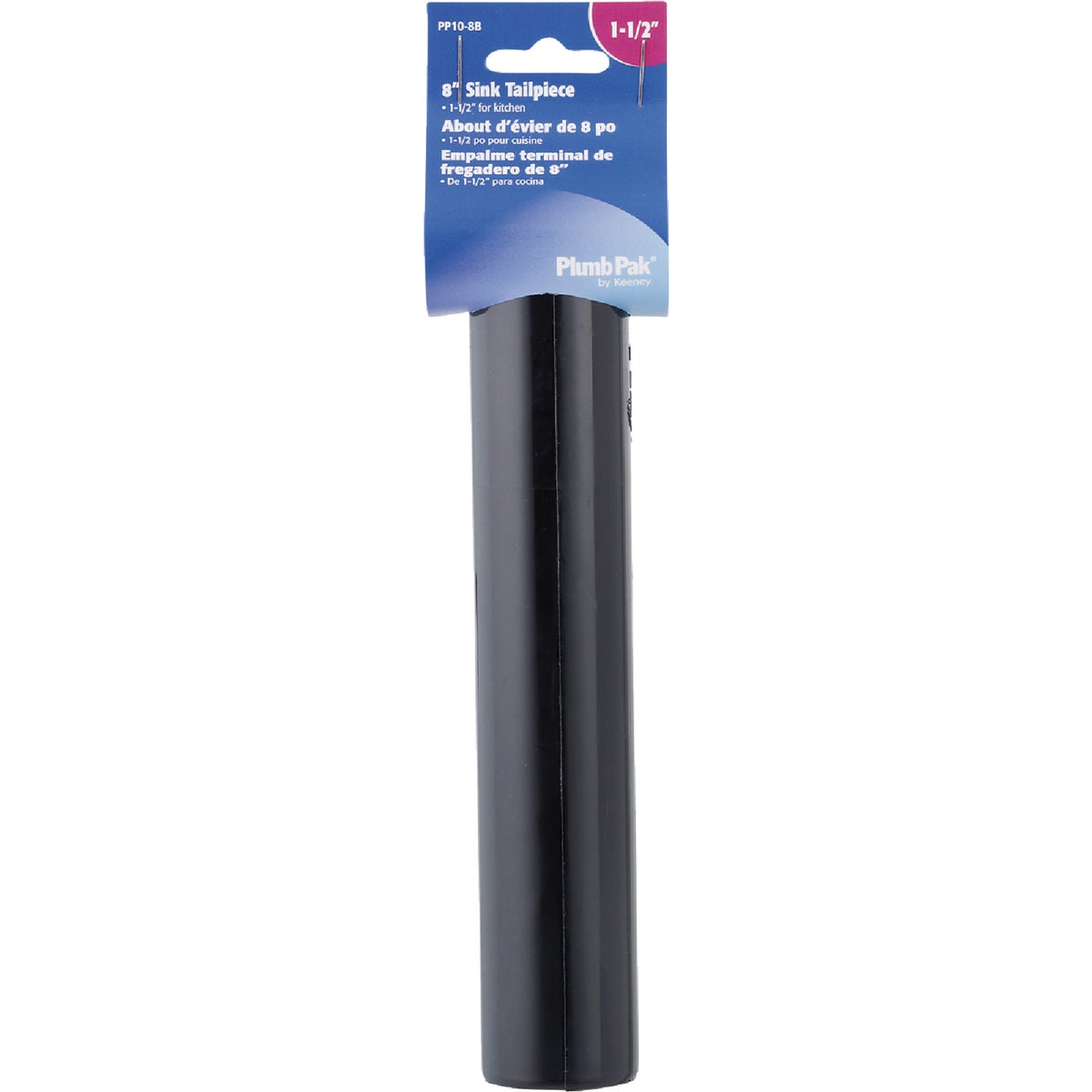 Plumb Pak 1-1/2 In. OD x 8 In. Black Plastic Tailpiece