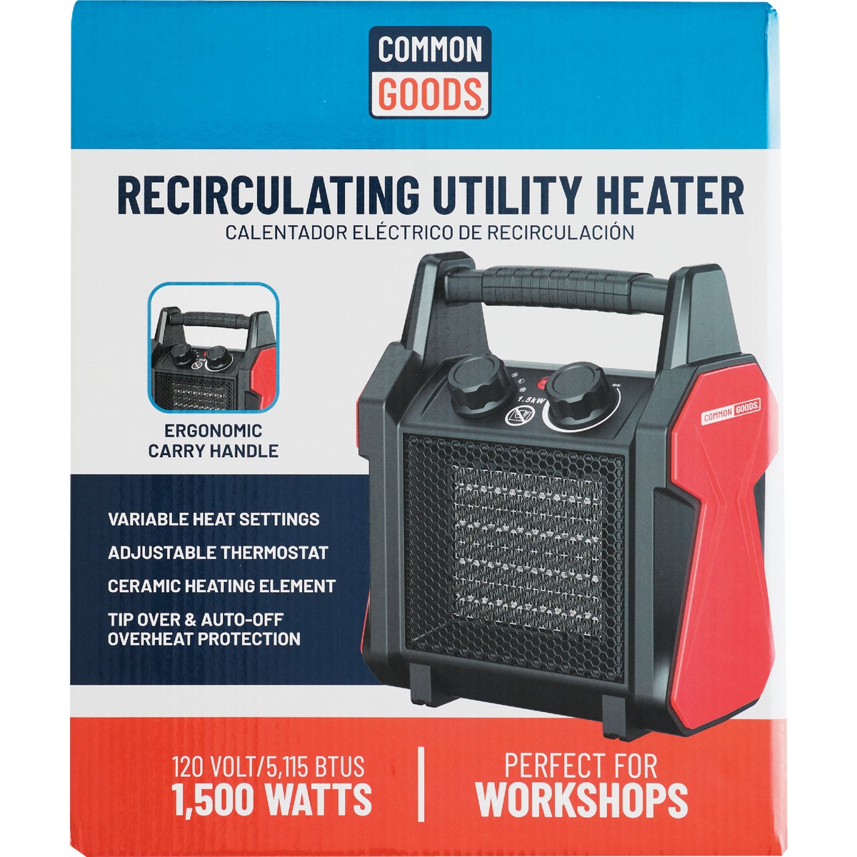 Common Goods 1500W Electric Space Heater Image 2