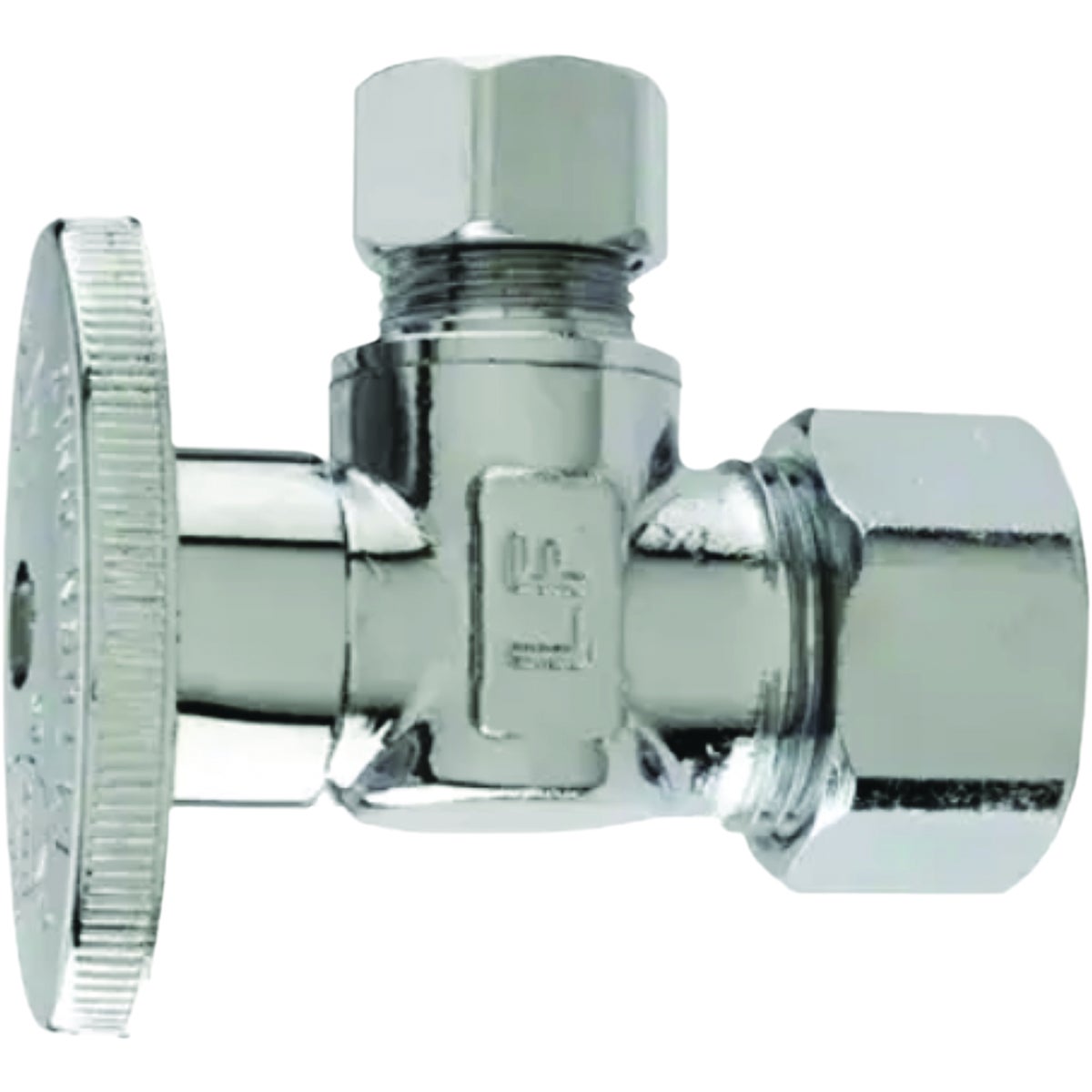 Master Plumber 5/8 In. OD Compression x 3/8 In. OD Compression Chrome Angle Supply Stop Valve Image 1