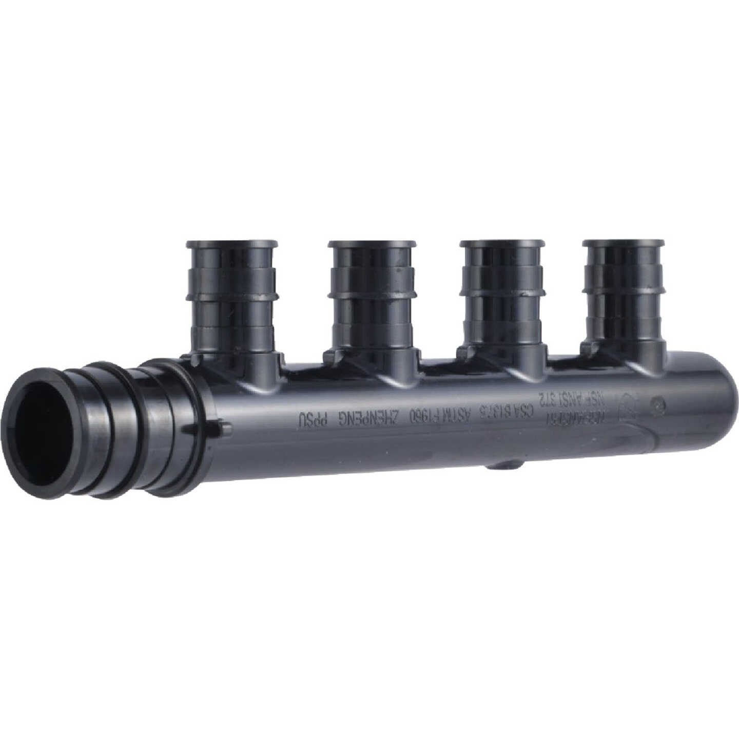 SharkBite 3/4 In. Closed Trunk x 1/2 In. Branches Poly PEX-A 4-Branch Multi Port Tee Fitting Image 1