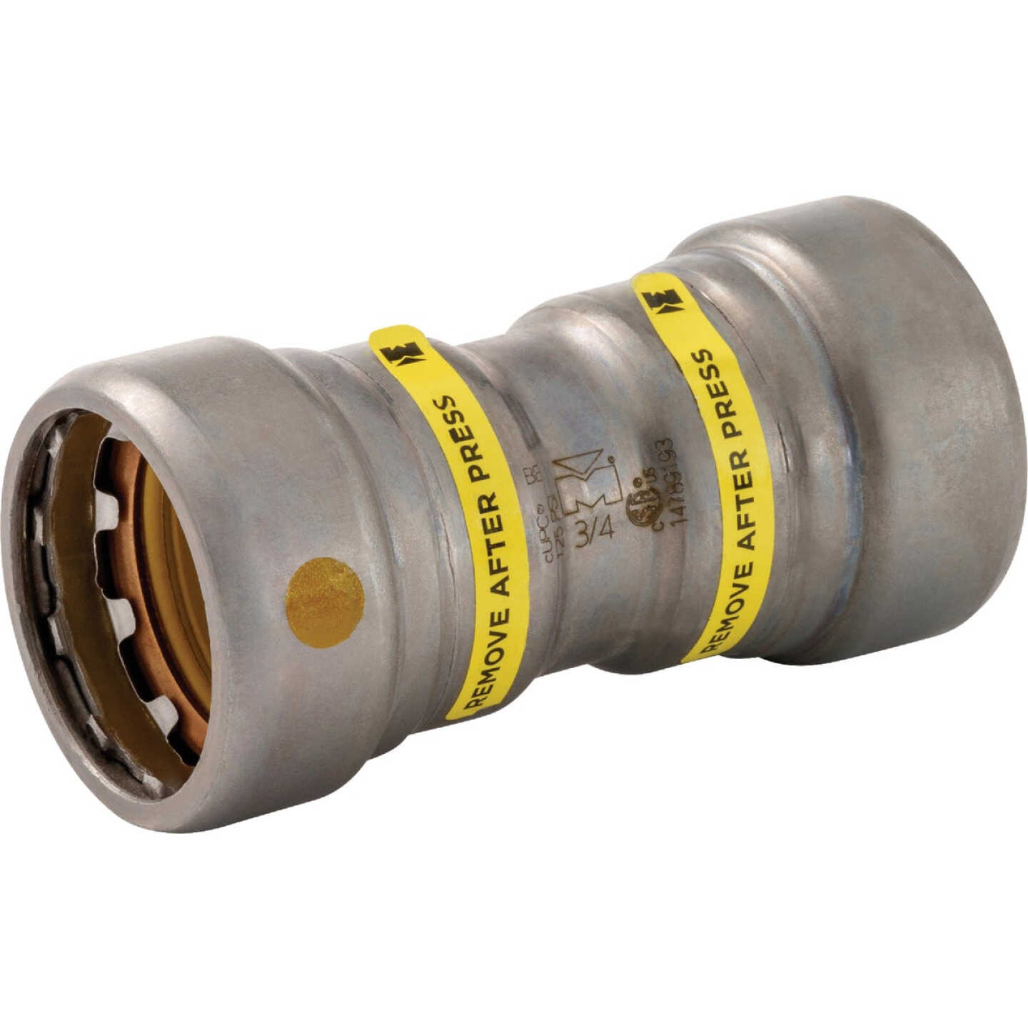 Streamline 3/4 In. P x P Carbon Steel Press Couping with Stop Image 1