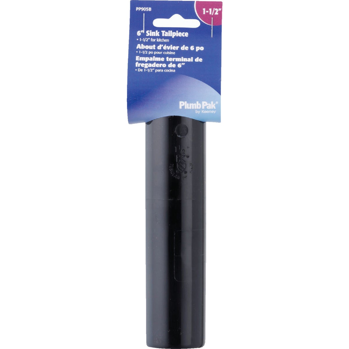 Plumb Pak 1-1/2 In. OD x 6 In. Black Plastic Tailpiece