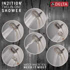 Delta In2ition 5-Spray 1.75GPM Two-In-One Universal Shower Head, Brushed Nickel Image 2