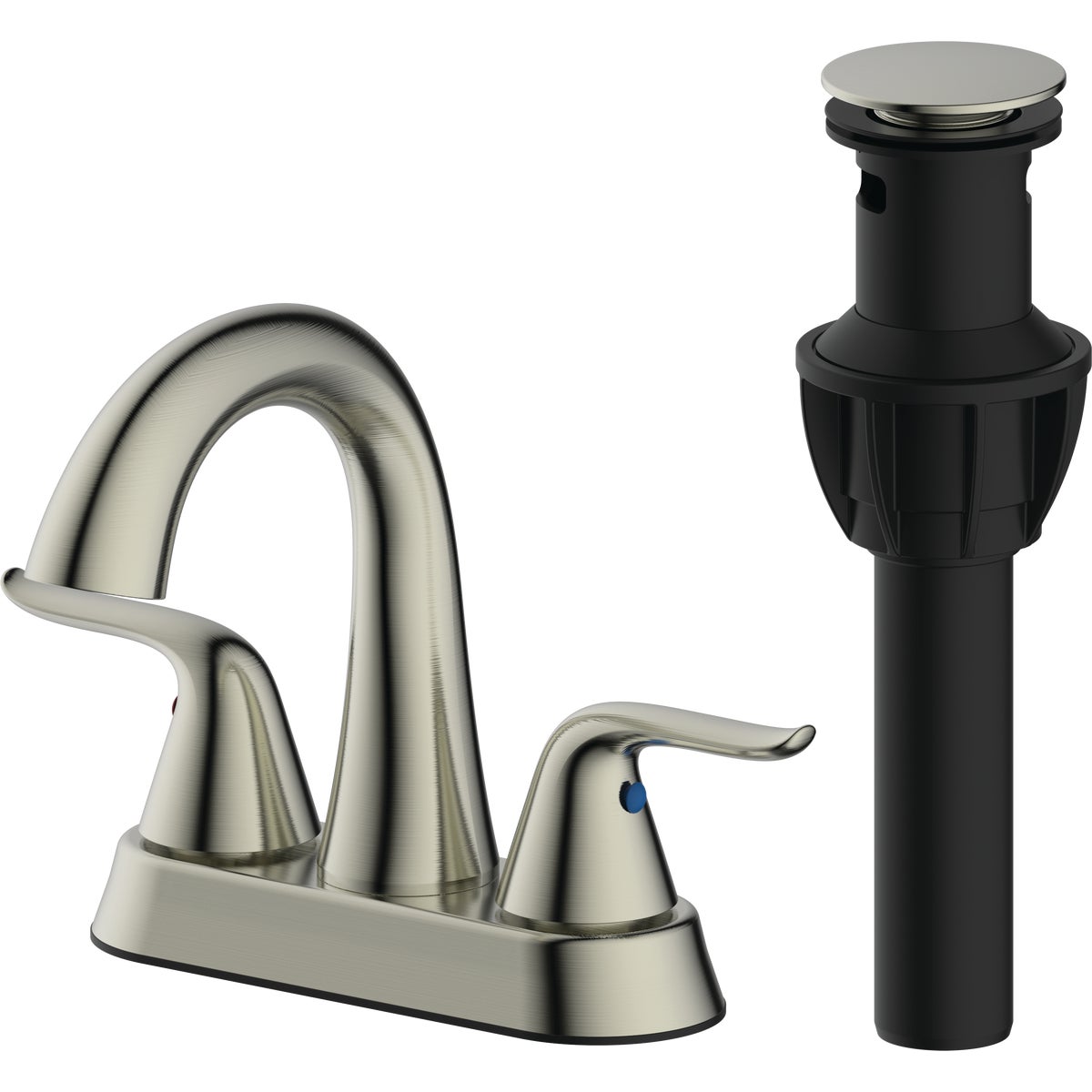 Style Built Heritage Brushed Nickel 2-Handle Bathroom Faucet with Popup