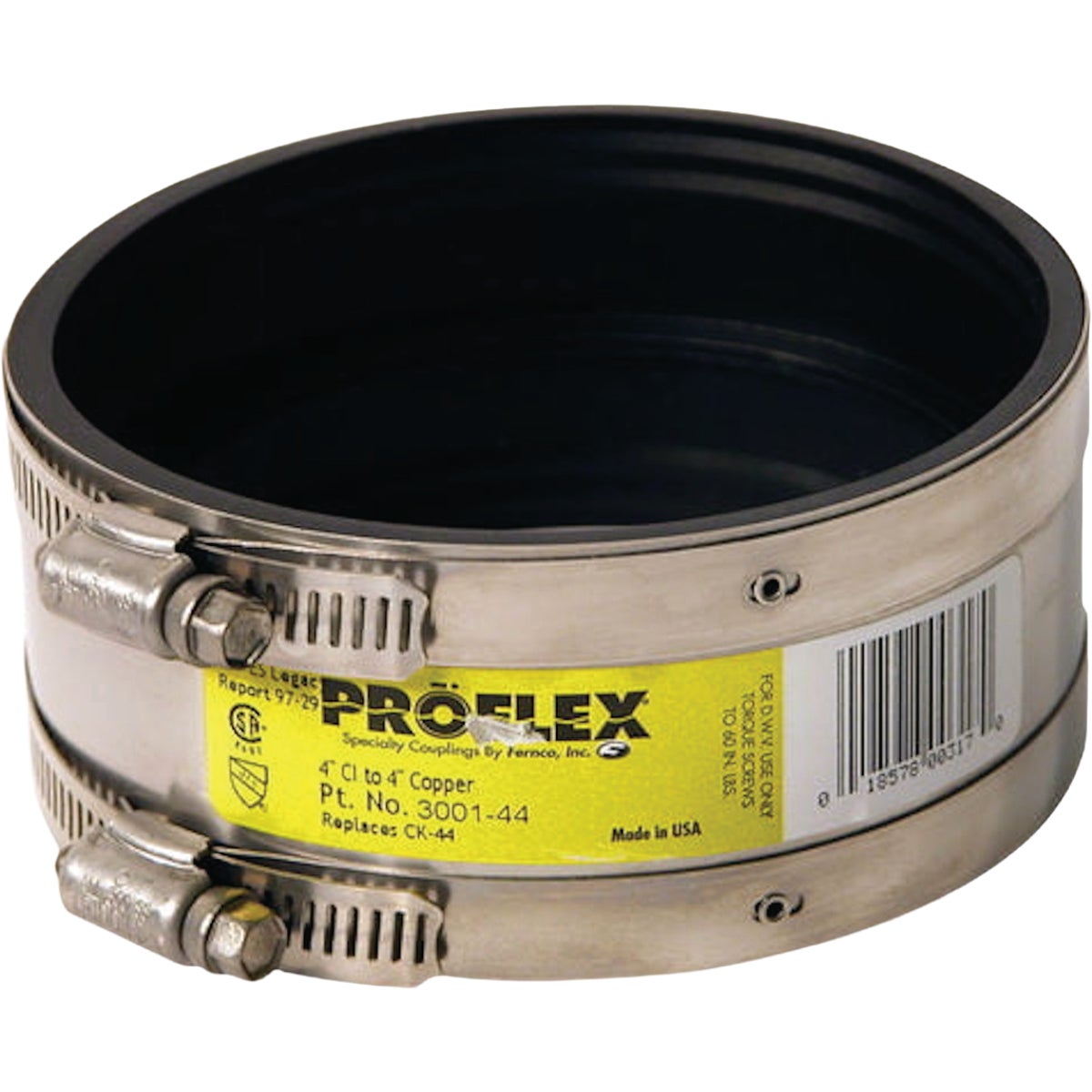 Fernco 4 In. Cast Iron to Copper Shielded Coupling