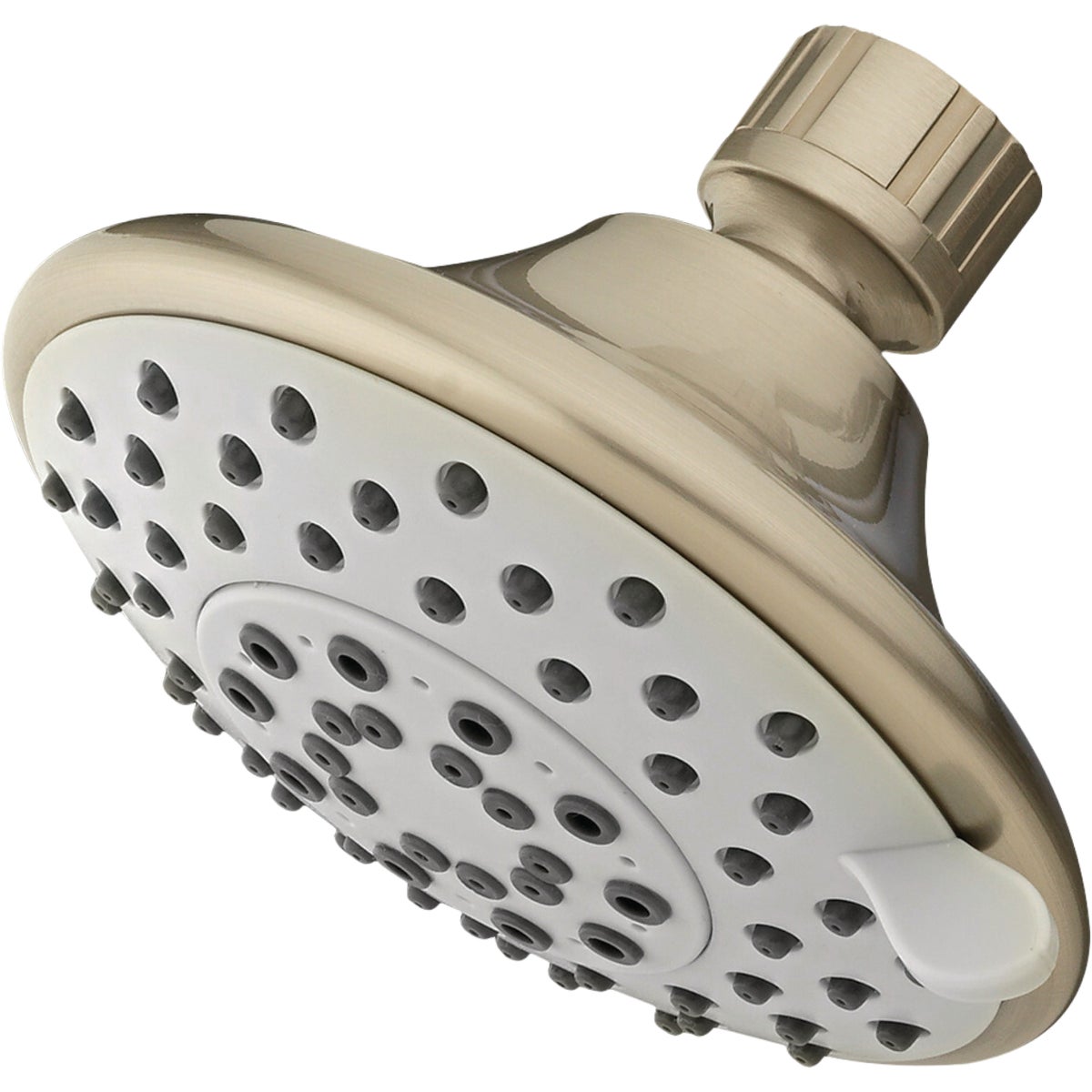 HomePointe Shower Head, Fixed Mount, 5-Settings, Brushed Nickel Plastic Image 1