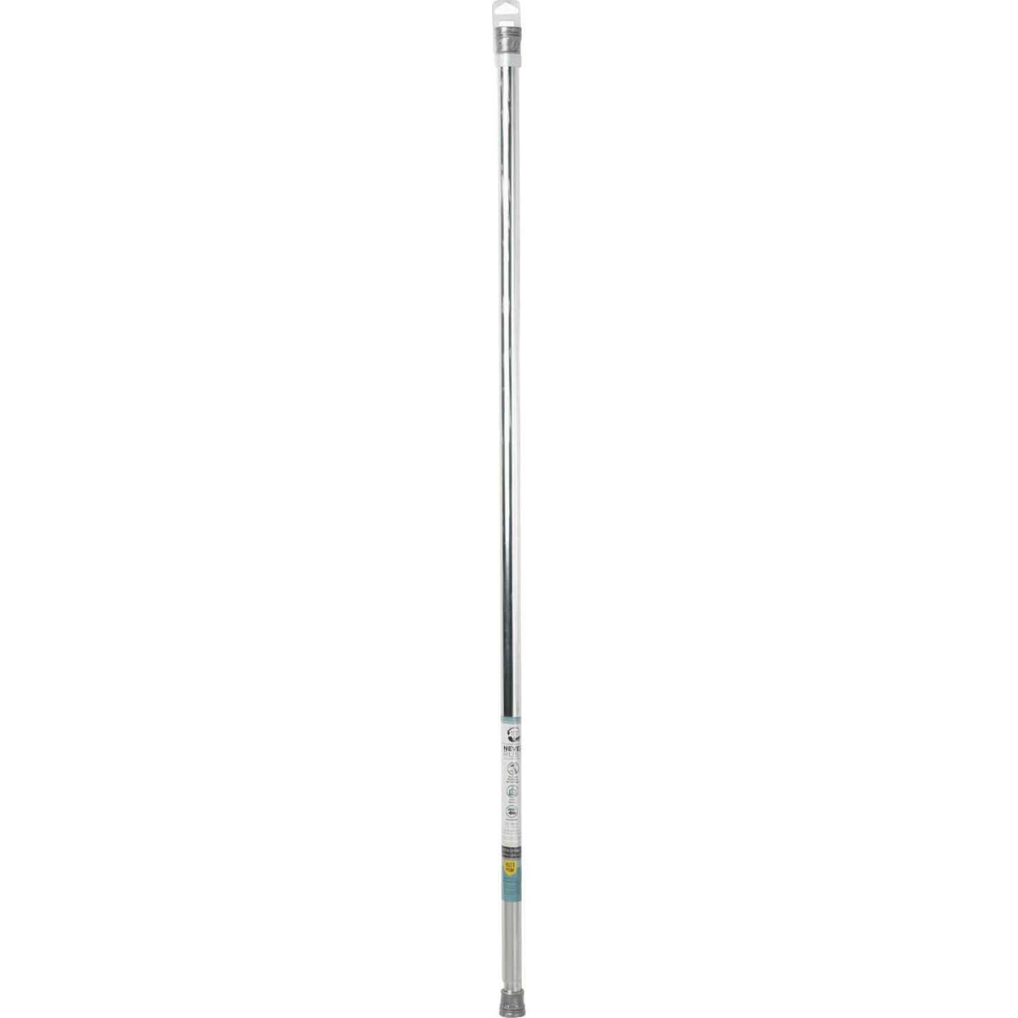 Zenith Zenna Home Straight 52 In. to 86 In. Adjustable Tension Shower Rod in Chrome Image 2