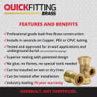 QuickFitting 3/4 In. x 3/4 In. Push-to-Connect Brass 90 Deg Elbow Image 3