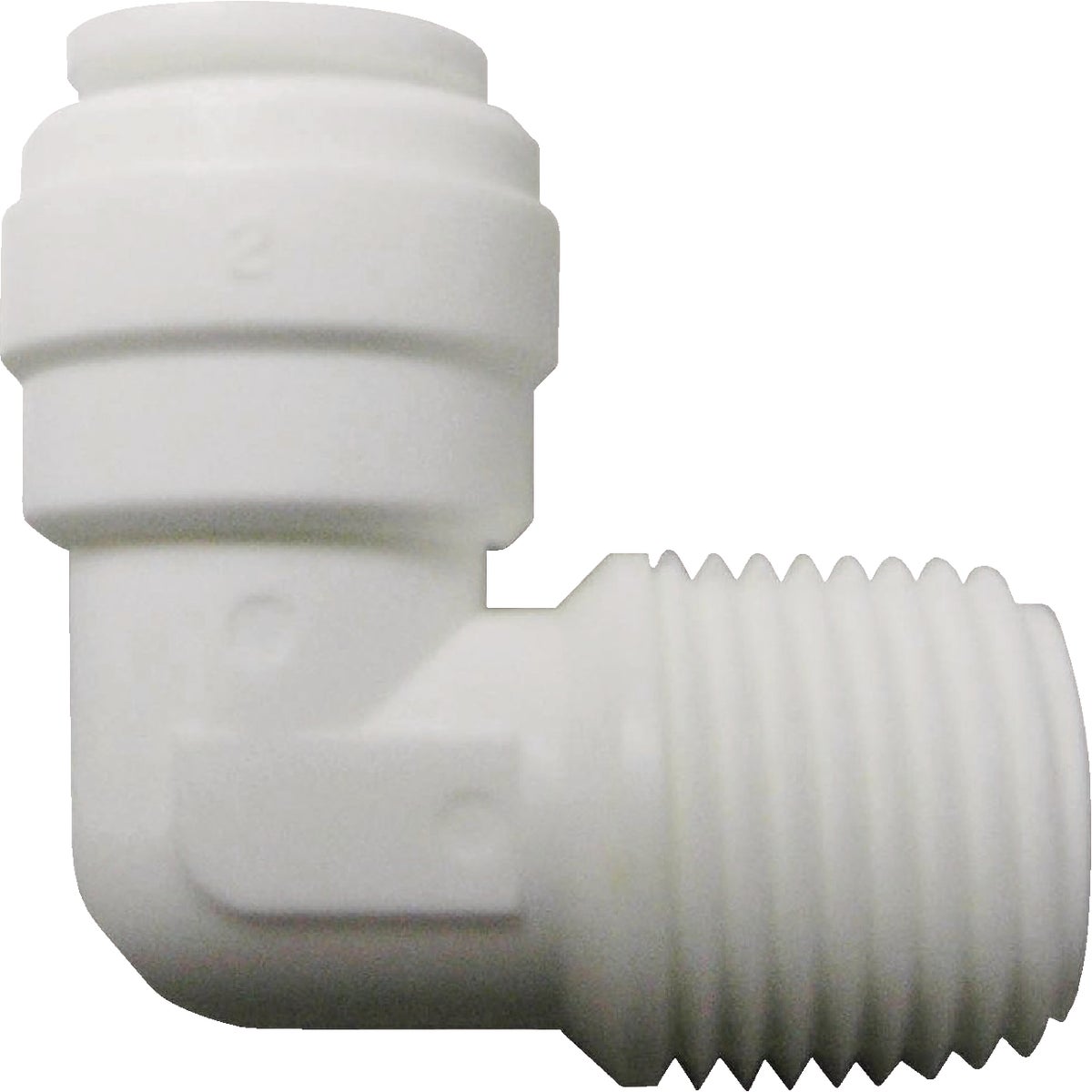 Watts Aqualock 1/4 In. OD x 1/4 In. MNPT 90 Deg. Push-to-Connect Plastic Elbow (1/4 Bend)