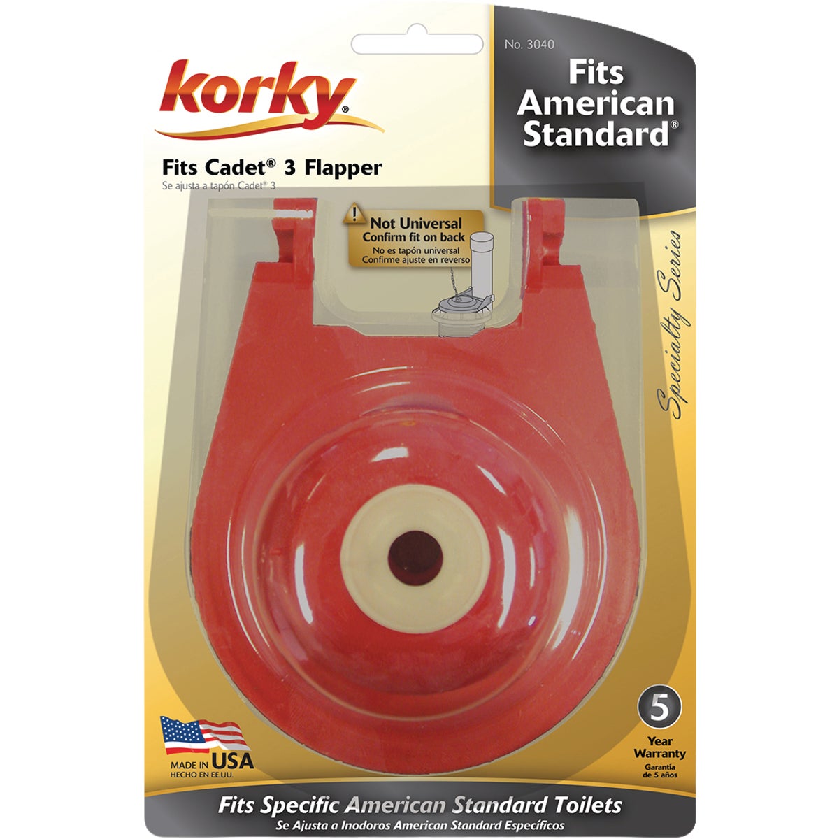 Korky 3 In. Toilet Flapper For American Standard Cadet Image 1