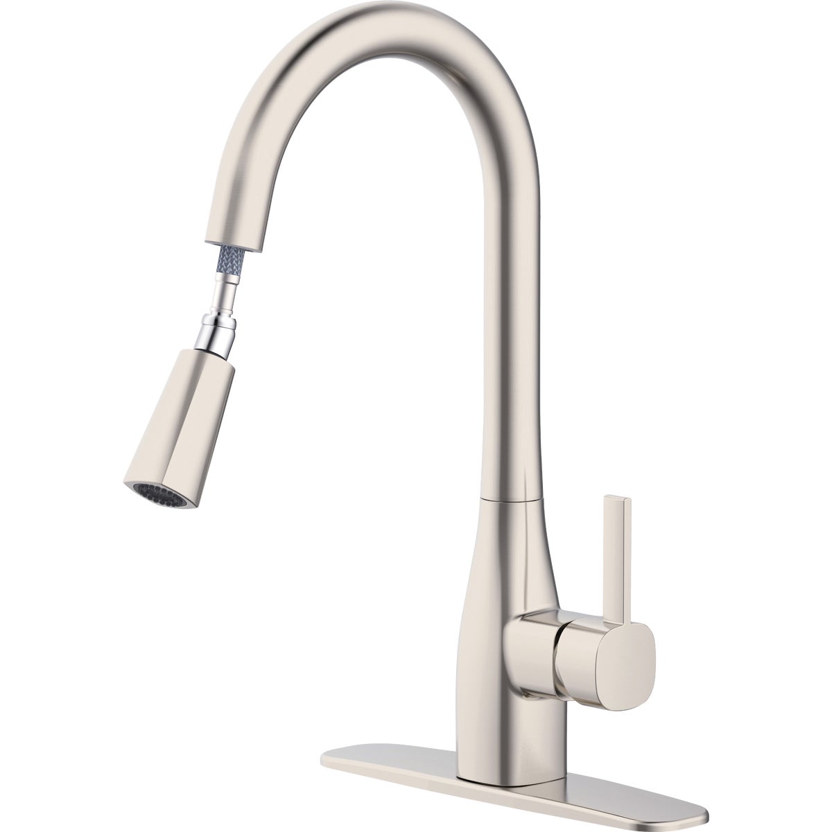 Home Impressions 1-Handle Pull-Down Kitchen Faucet, Brushed Nickel Image 2