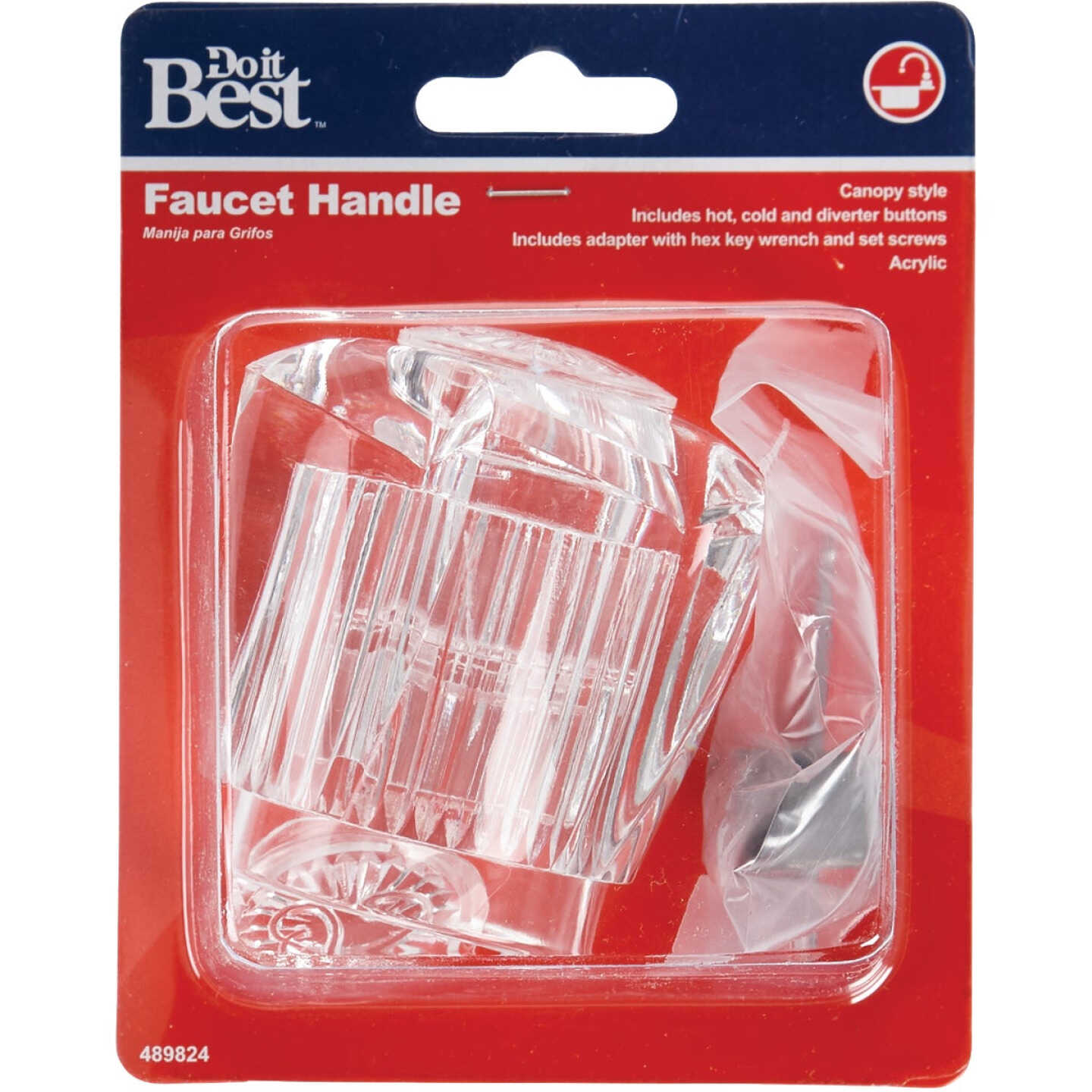 Do it Best Acrylic Universal Replacement Clear Faucet Handle Image 2