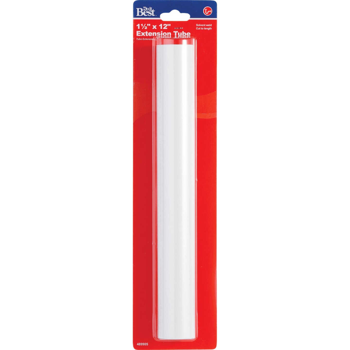 Do it Best 1-1/2 In. x 12 In. White Plastic Extension Tube Image 1