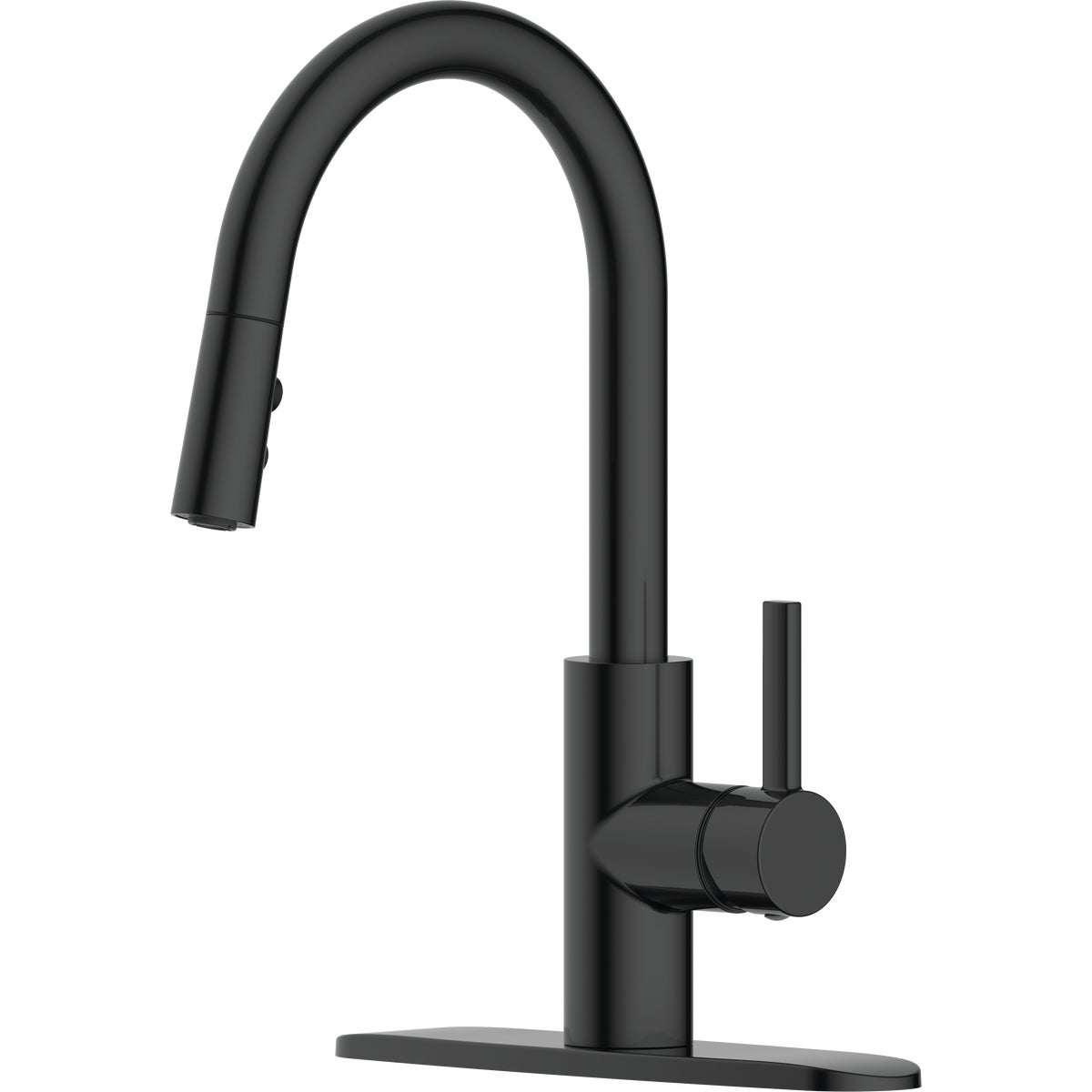 Style Built Heritage 1-Handle Kitchen Faucet, Matte Black