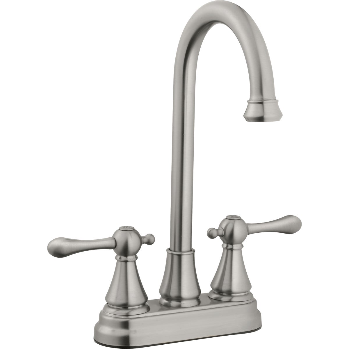 HomePointe 2-Handle Metal Brushed Nickel Bar Faucet Image 1