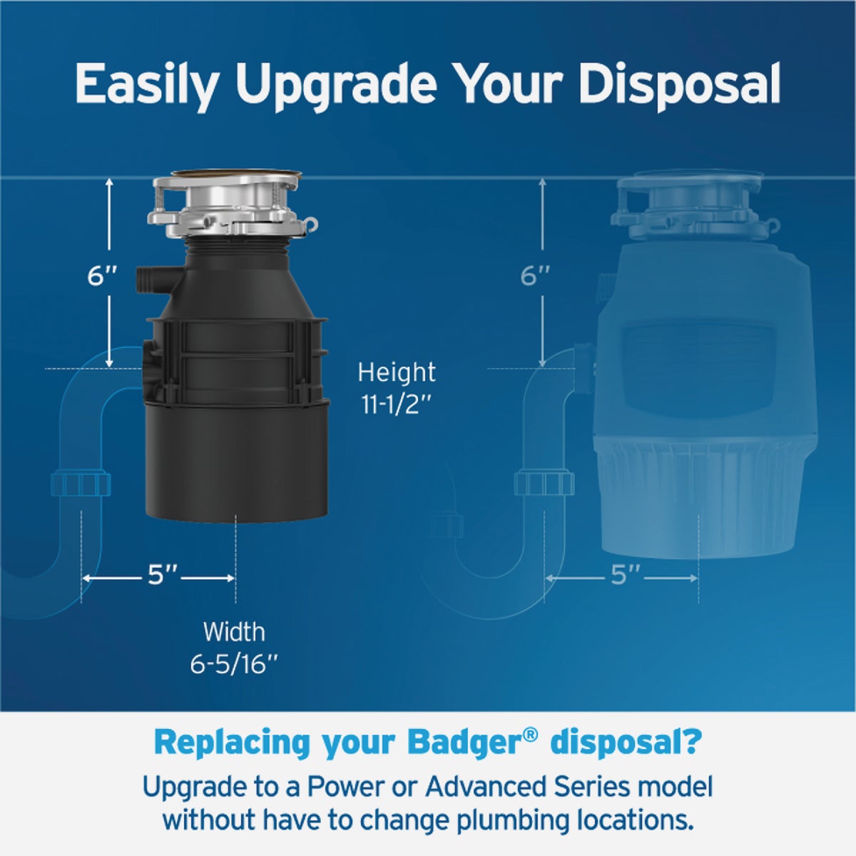 Insinkerator Badger 5XP 3/4 HP Dura-Drive Garbage Disposer, 4 Year Warranty Image 6