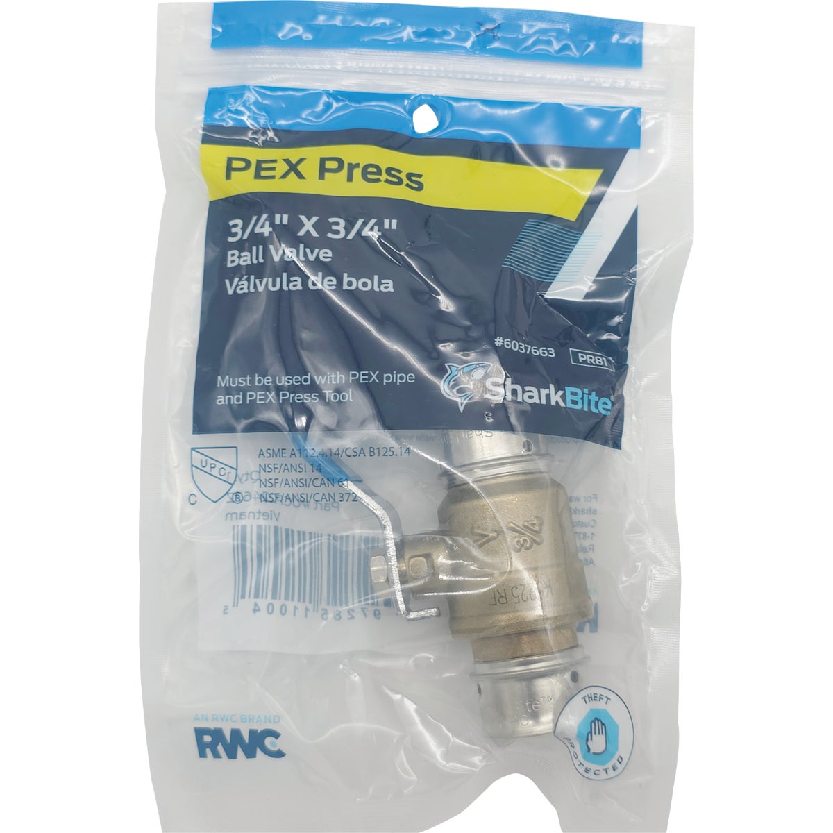 SharkBite 3/4 In. PEX Press Brass Ball Valve Image 2