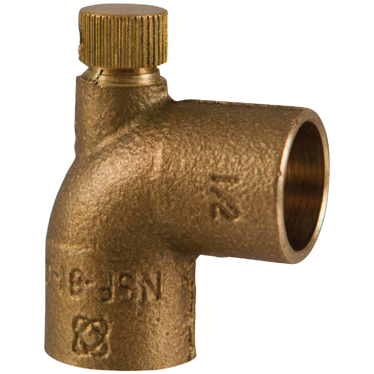 NIBCO 1/2 In. CxC 90 Deg. Copper Drain Elbow with Cap (1/4 Bend)