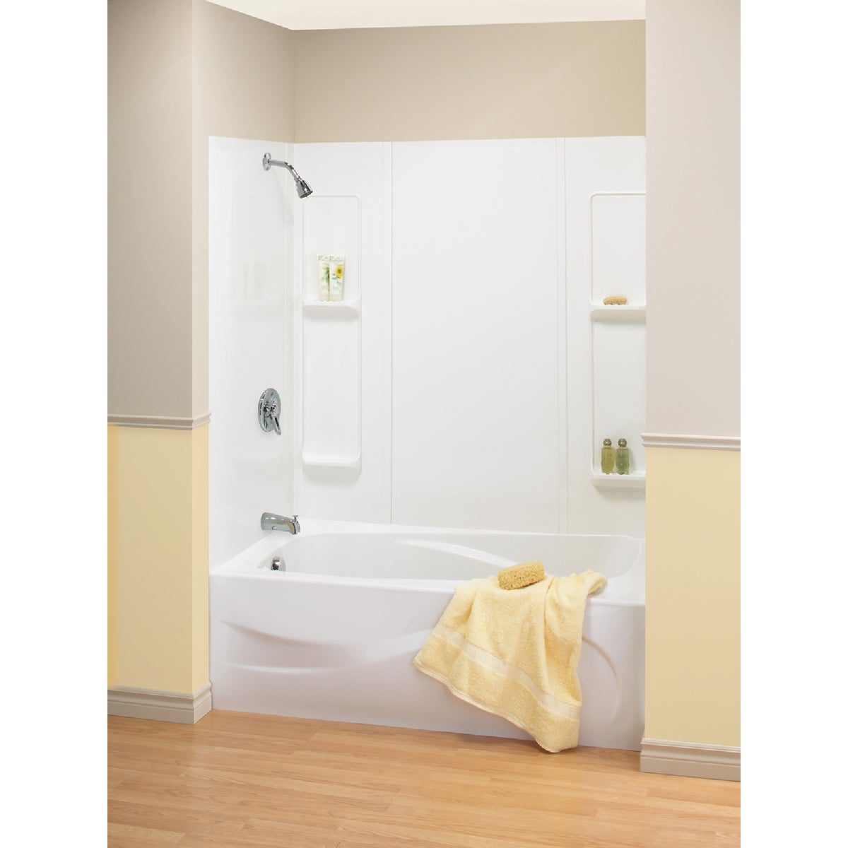 Maax Elan 61 In. W x 31-3/4 In. L x 59 In. H 5-Piece Glue Up Tub Wall Surround in White