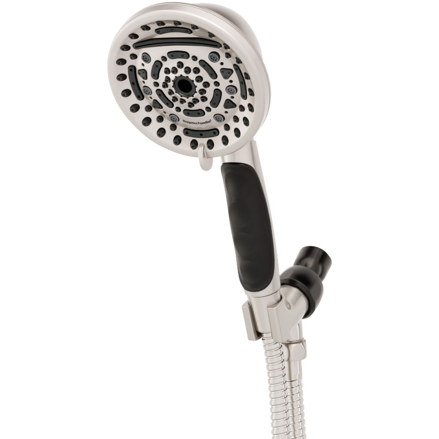 Oxygenics PowerMax 9-Spray 1.8 GPM Handheld Shower Head, Brushed Nickel Image 1