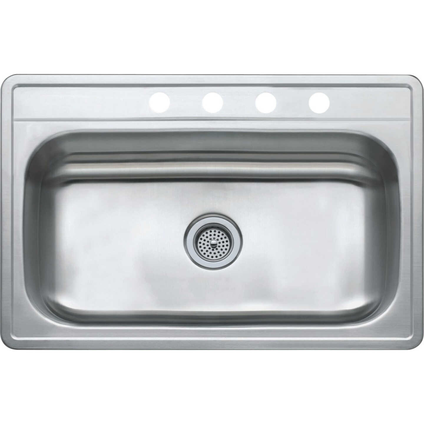 Compass Manufacturing 33 In. x 22 In. x 9.5 In. Single Bowl Top Mount Kitchen Sink Image 1