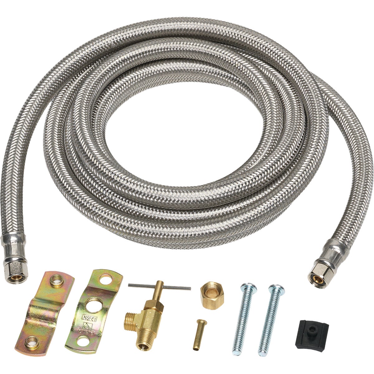 Homewerks 1/4 In. OD COMP x 1/4 In. OD COMP x 120 In. Long Braided Stainless Steel Ice Maker Supply Line